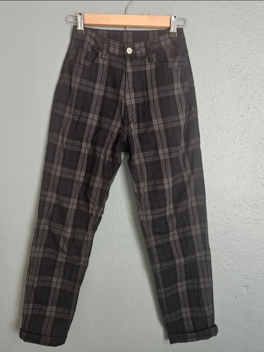 John Galt Blue Green Plaid Business Casual Pants